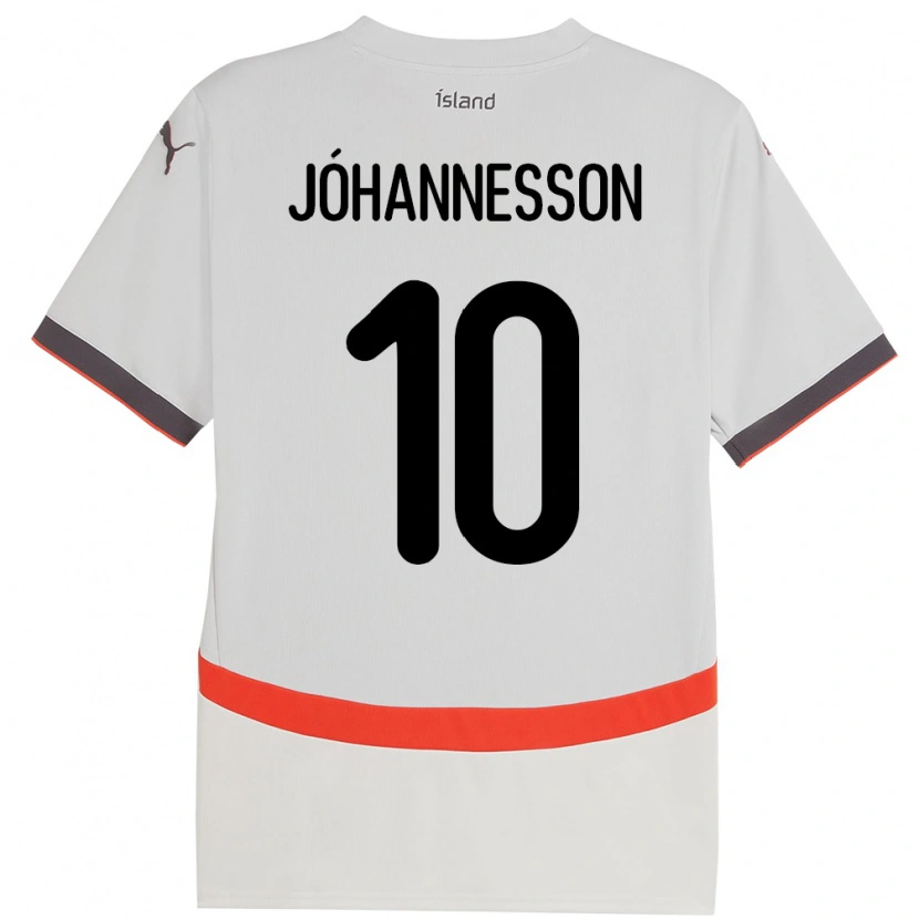 Danxen Kid Iceland Ísak Jóhannesson #10 White Away Jersey 24-26 T-Shirt