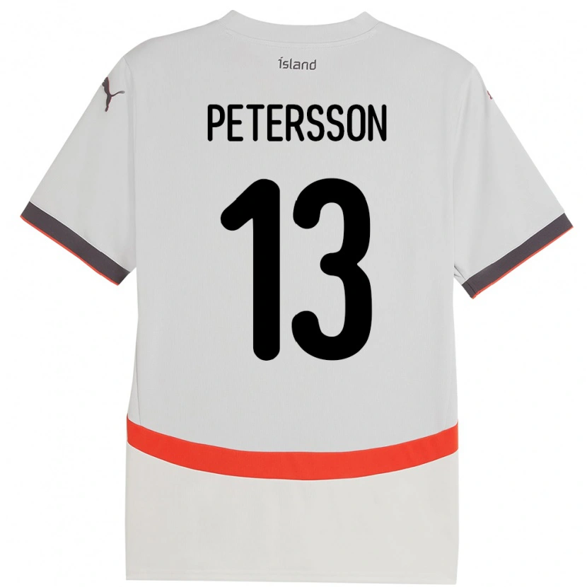 Danxen Kid Iceland Lúkas Petersson #13 White Away Jersey 24-26 T-Shirt