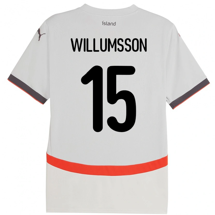 Danxen Kid Iceland Willum Thór Willumsson #15 White Away Jersey 24-26 T-Shirt