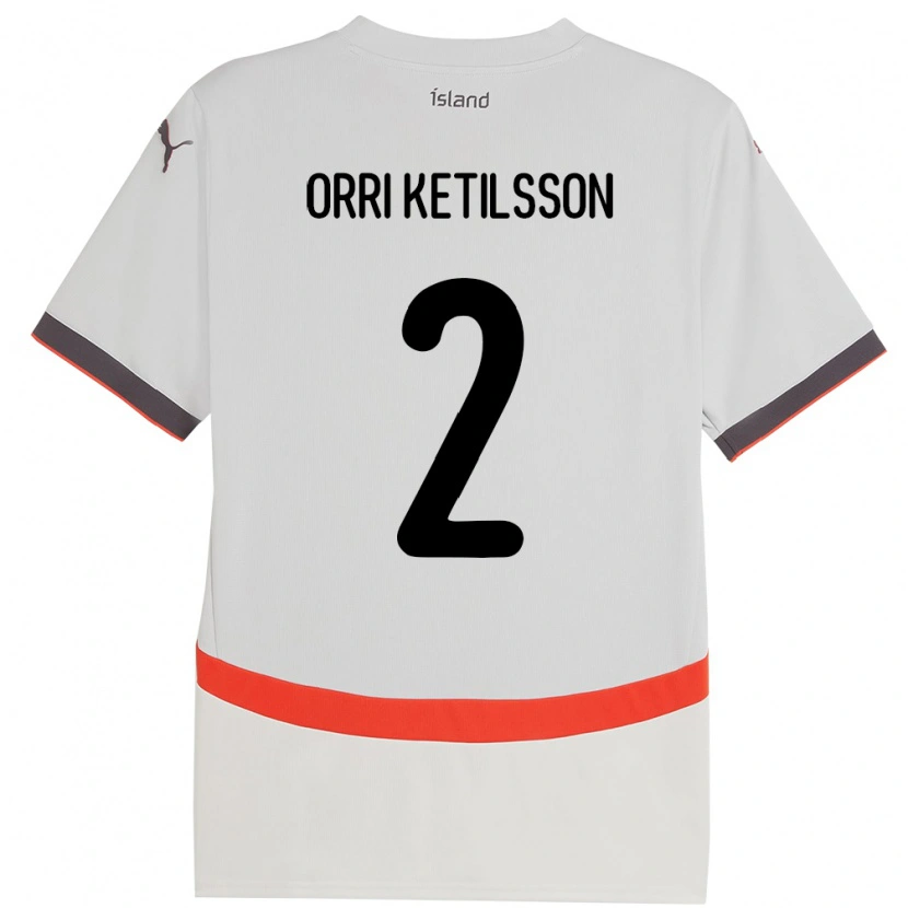 Danxen Kid Iceland Ketill Orri Ketilsson #2 White Away Jersey 24-26 T-Shirt