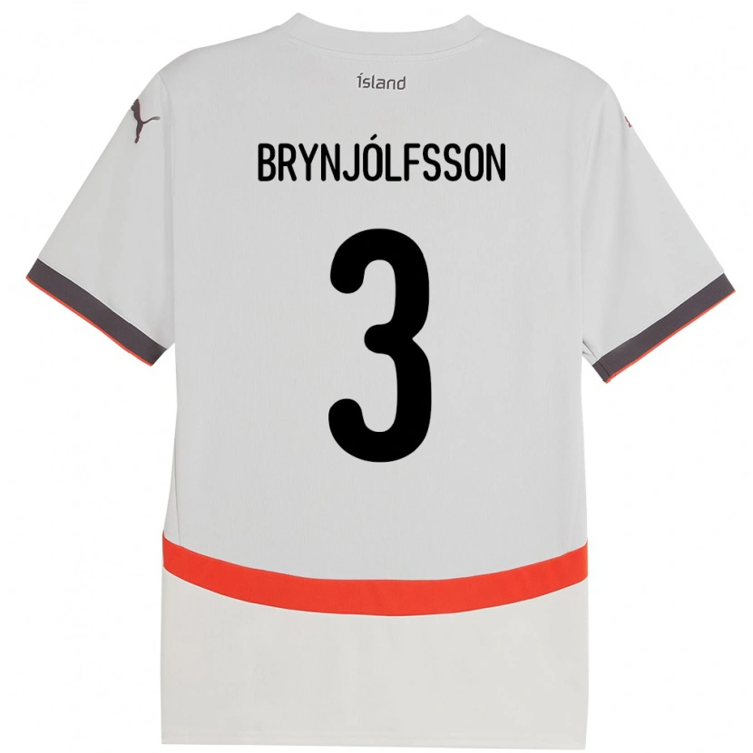 Danxen Kid Iceland Bjarni Gudjón Brynjólfsson #3 White Away Jersey 24-26 T-Shirt