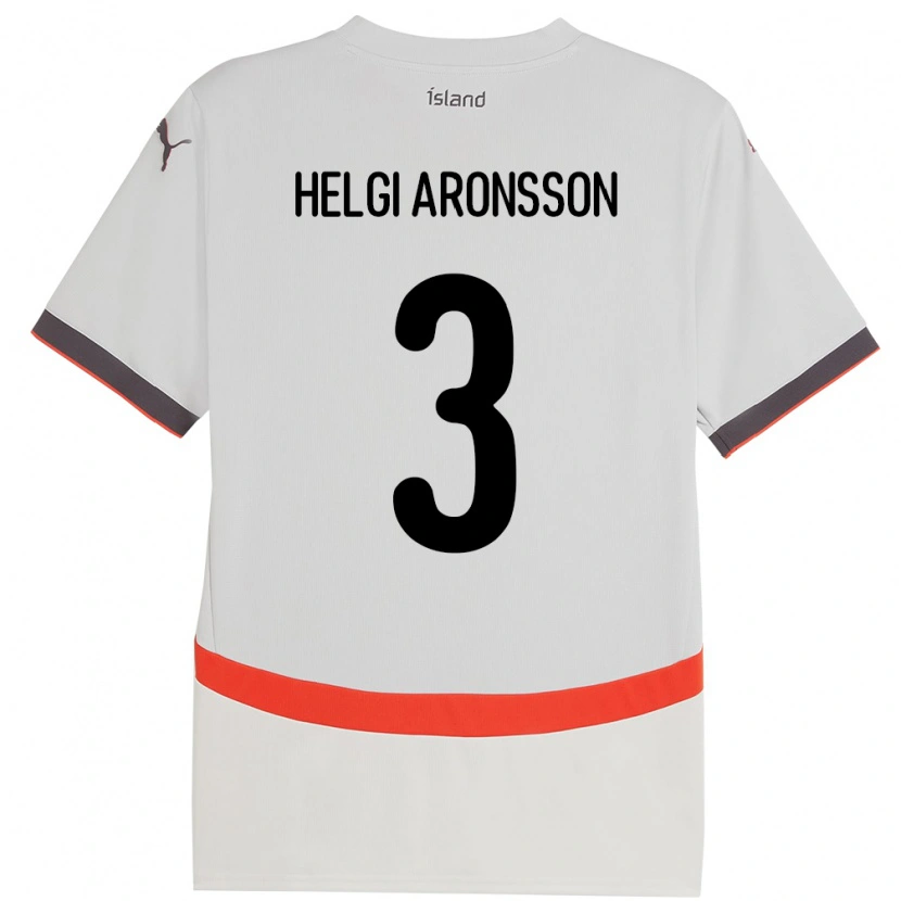 Danxen Kid Iceland Davíd Helgi Aronsson #3 White Away Jersey 24-26 T-Shirt