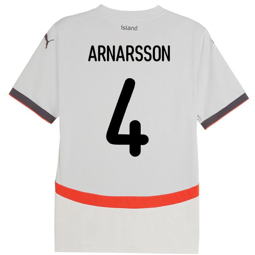 Danxen Kid Iceland Ásbjörn Líndal Arnarsson #4 White Away Jersey 24-26 T-Shirt