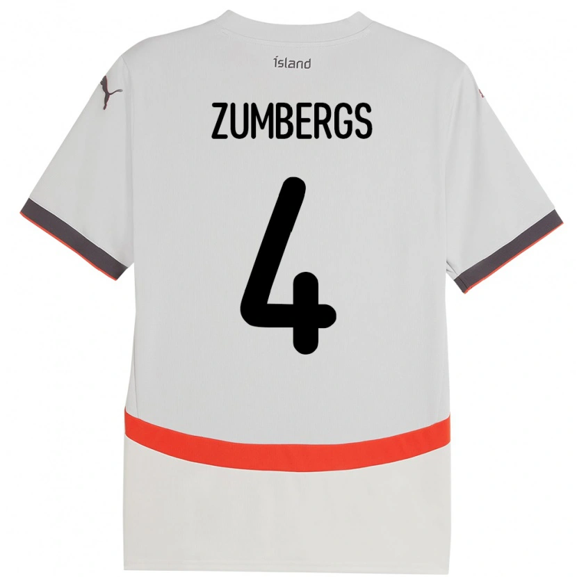 Danxen Kid Iceland Aron Kristinn Zumbergs #4 White Away Jersey 24-26 T-Shirt