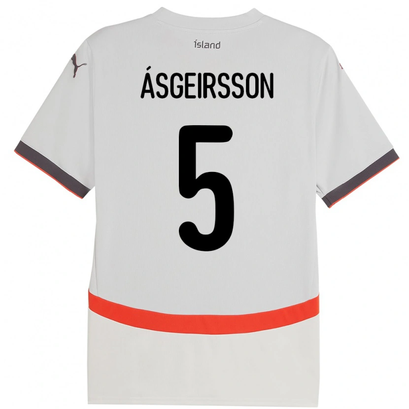 Danxen Kid Iceland Sölvi Snaer Ásgeirsson #5 White Away Jersey 24-26 T-Shirt