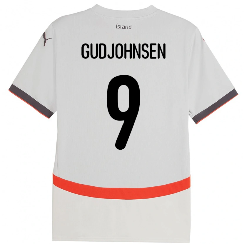 Danxen Kid Iceland Daníel Gudjohnsen #9 White Away Jersey 24-26 T-Shirt