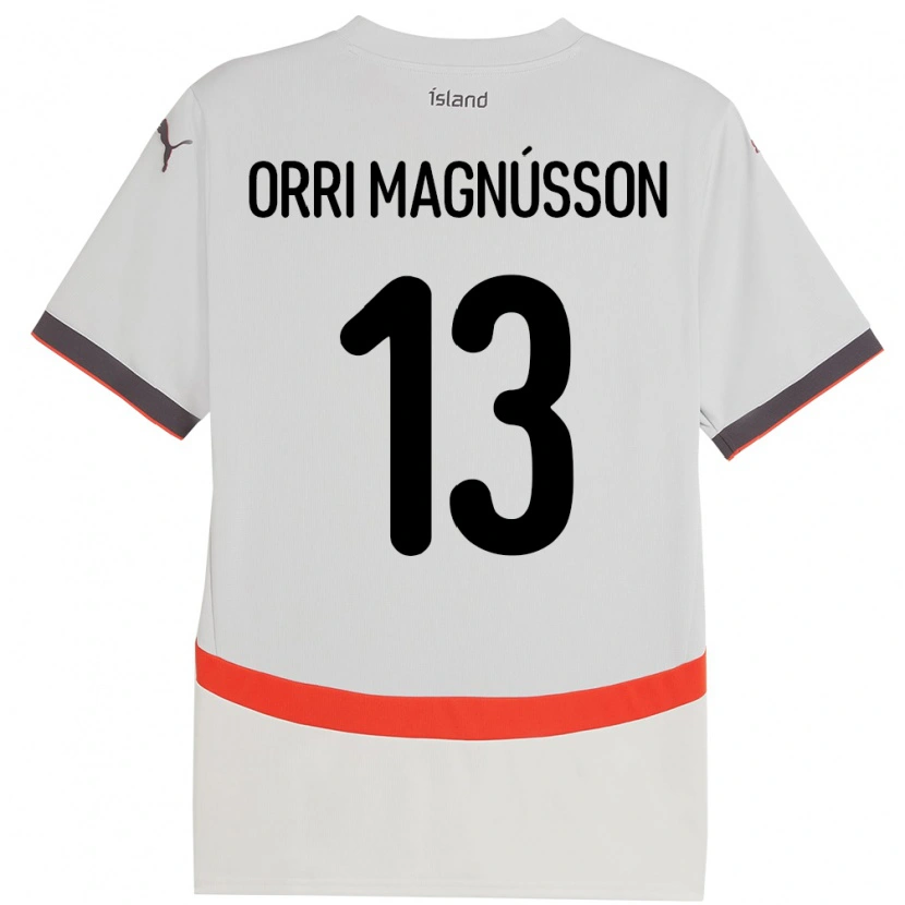 Danxen Kid Iceland Ásgeir Orri Magnússon #13 White Away Jersey 24-26 T-Shirt