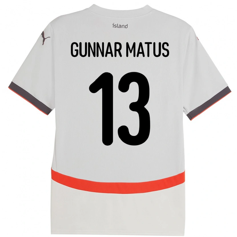 Danxen Kid Iceland Aron Gunnar Matus #13 White Away Jersey 24-26 T-Shirt