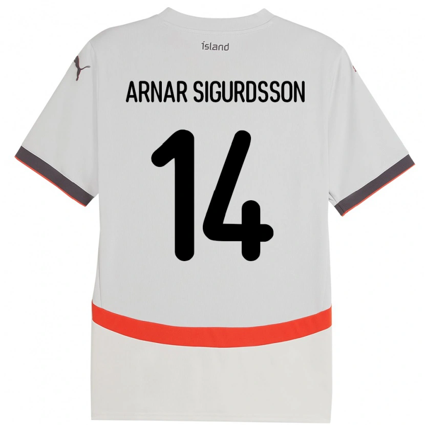 Danxen Kid Iceland Jón Arnar Sigurdsson #14 White Away Jersey 24-26 T-Shirt