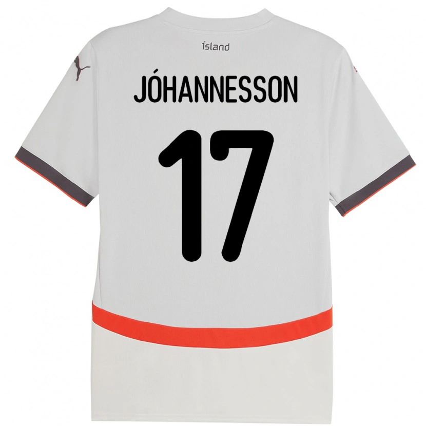 Danxen Kid Iceland Daniel Jóhannesson #17 White Away Jersey 24-26 T-Shirt