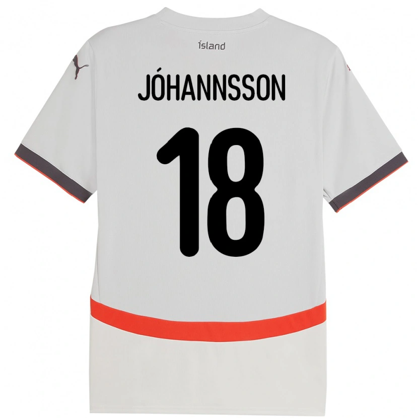 Danxen Kid Iceland Helgi Jóhannsson #18 White Away Jersey 24-26 T-Shirt