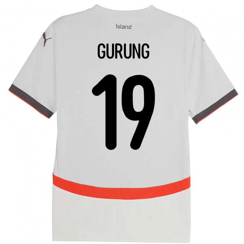 Danxen Kid Iceland Karan Gurung #19 White Away Jersey 24-26 T-Shirt