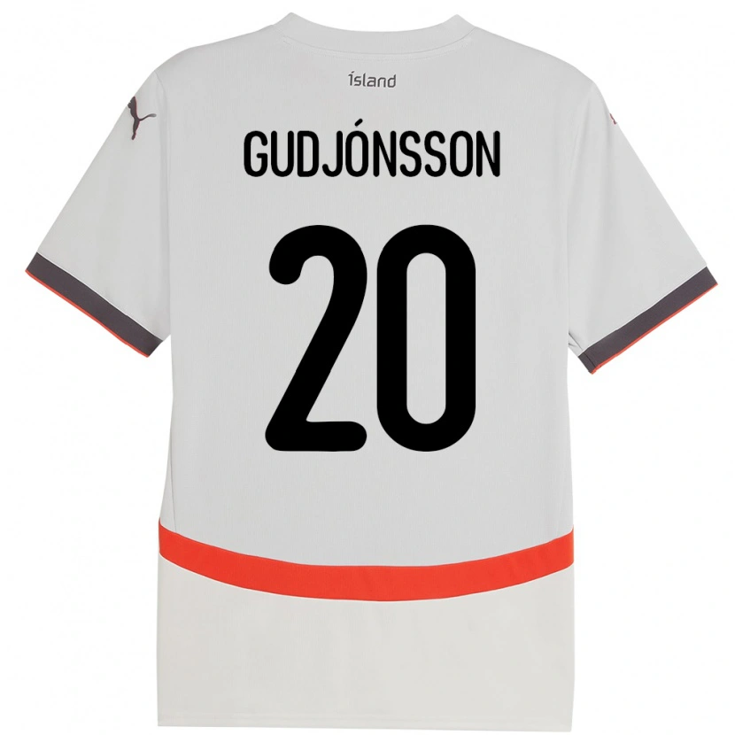 Danxen Kid Iceland Alexander Máni Gudjónsson #20 White Away Jersey 24-26 T-Shirt