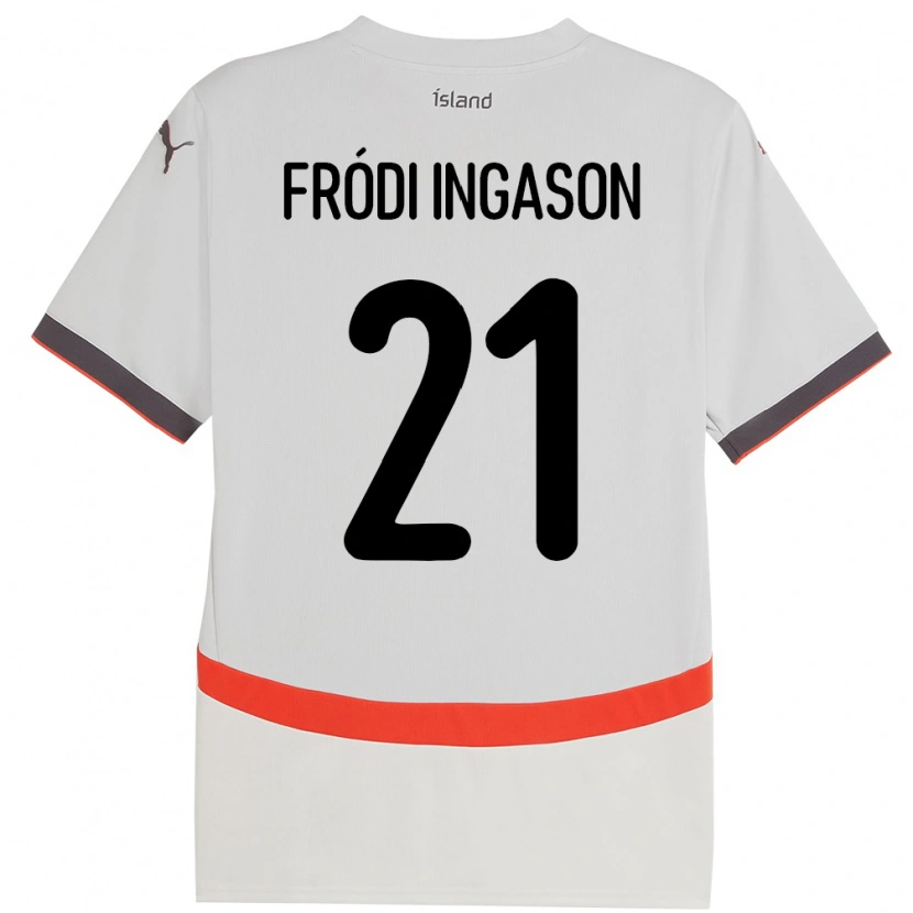 Danxen Kid Iceland Helgi Fródi Ingason #21 White Away Jersey 24-26 T-Shirt