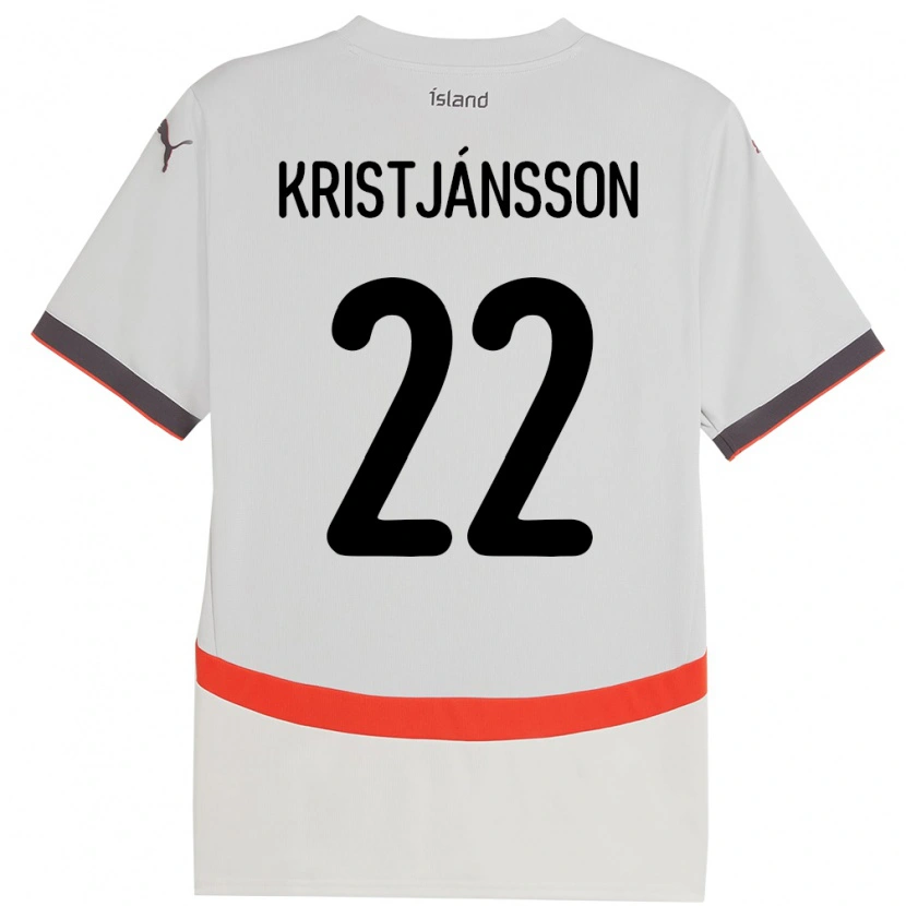 Danxen Kid Iceland Daníel Freyr Kristjánsson #22 White Away Jersey 24-26 T-Shirt