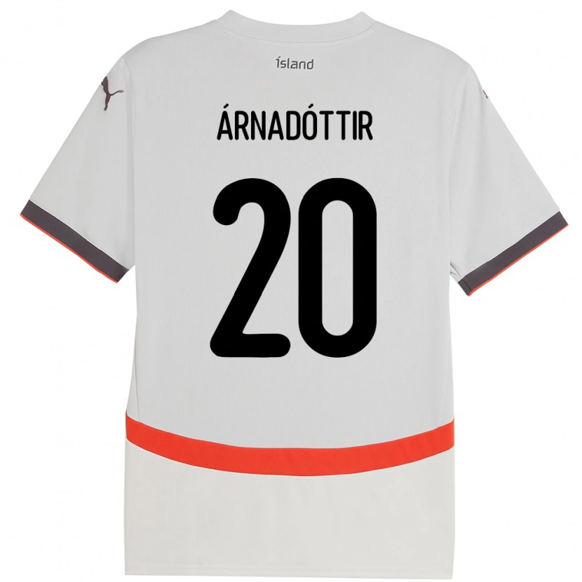 Danxen Kid Iceland Guðný Árnadóttir #20 White Away Jersey 24-26 T-Shirt