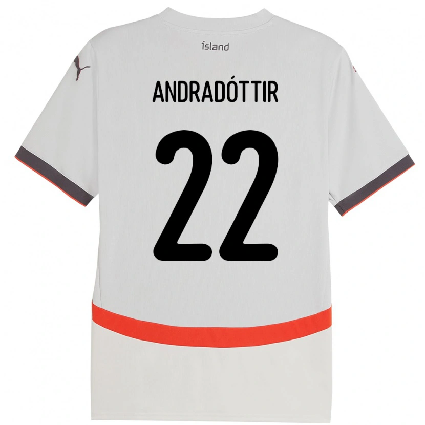 Danxen Kid Iceland Amanda Andradóttir #22 White Away Jersey 24-26 T-Shirt