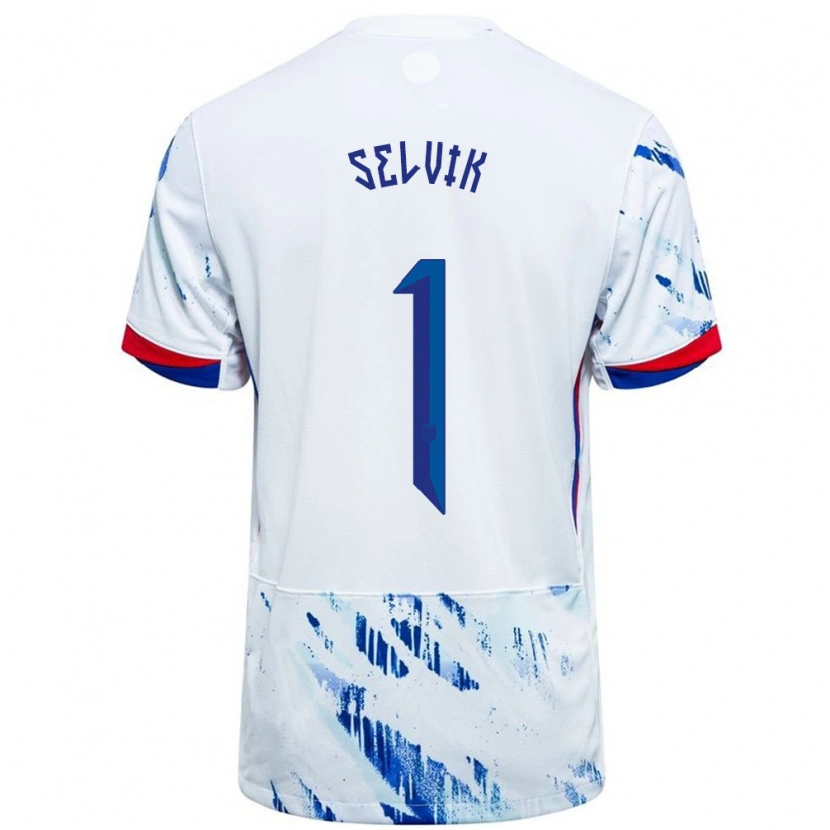 Danxen Kid Norway Egil Selvik #1 White Blue Away Jersey 24-26 T-Shirt