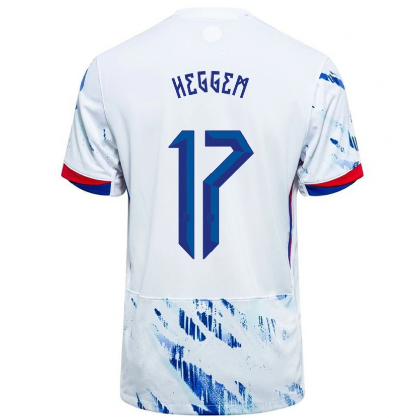 Danxen Kid Norway Torbjørn Heggem #17 White Blue Away Jersey 24-26 T-Shirt