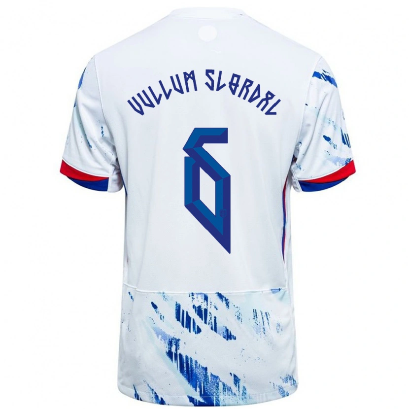 Danxen Kid Norway Elias Vullum Slørdal #6 White Blue Away Jersey 24-26 T-Shirt