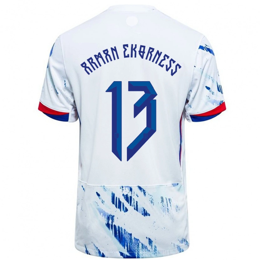 Danxen Kid Norway Karsten Arman Ekorness #13 White Blue Away Jersey 24-26 T-Shirt