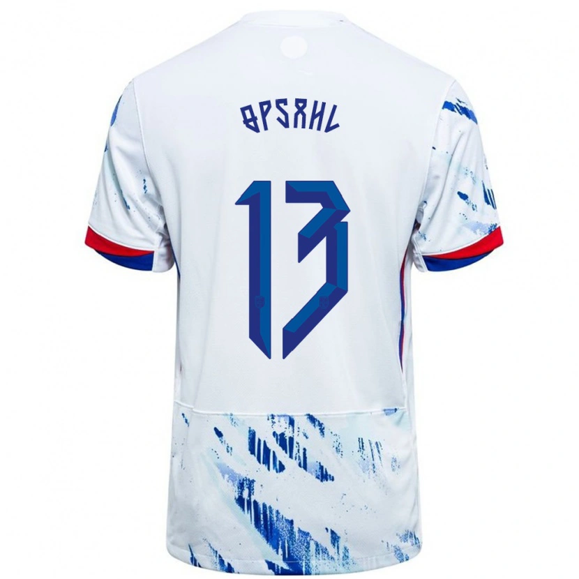 Danxen Kid Norway Herman Opsahl #13 White Blue Away Jersey 24-26 T-Shirt