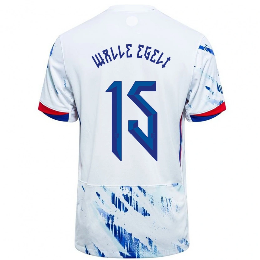 Danxen Kid Norway Sindre Walle Egeli #15 White Blue Away Jersey 24-26 T-Shirt