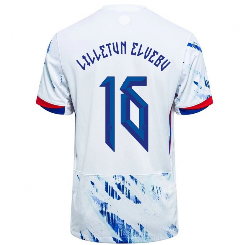 Danxen Kid Norway Aleksander Lilletun Elvebu #16 White Blue Away Jersey 24-26 T-Shirt