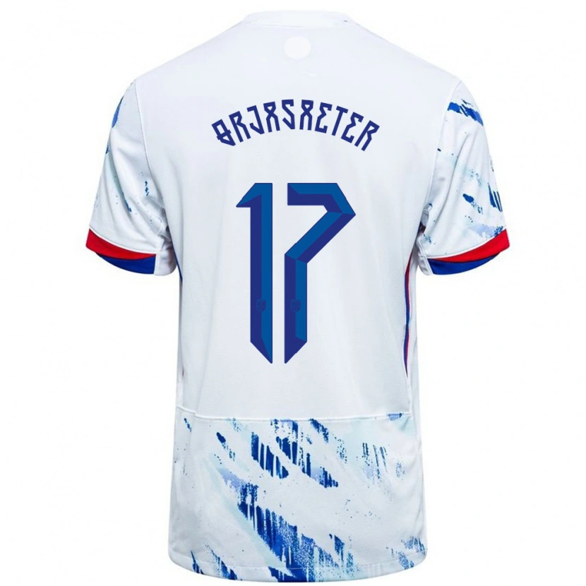 Danxen Kid Norway Sondre Ørjasæter #17 White Blue Away Jersey 24-26 T-Shirt