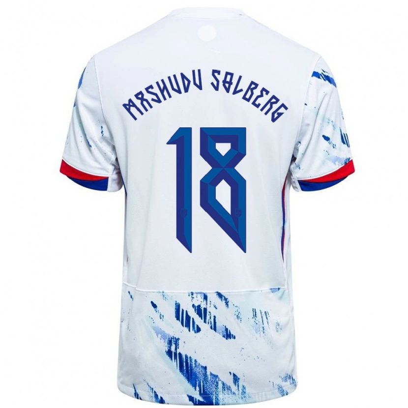 Danxen Kid Norway Mathias Mashudu Solberg #18 White Blue Away Jersey 24-26 T-Shirt