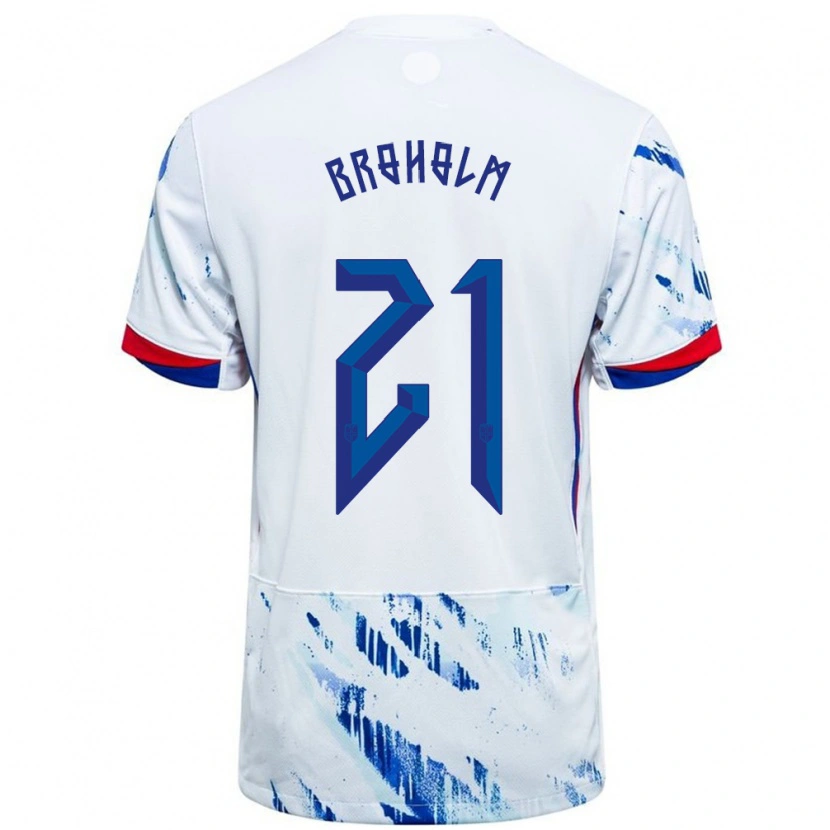 Danxen Kid Norway Marius Broholm #21 White Blue Away Jersey 24-26 T-Shirt