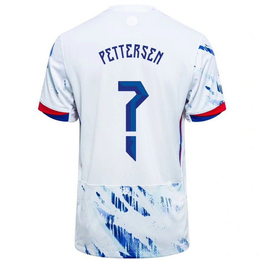 Danxen Kid Norway Guro Pettersen #0 White Blue Away Jersey 24-26 T-Shirt