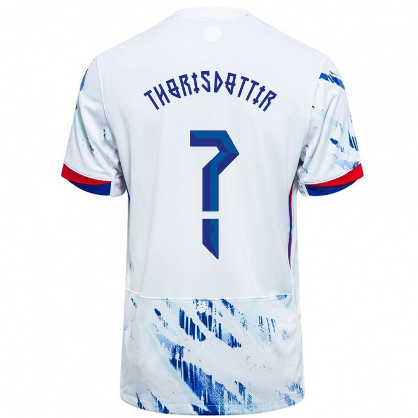 Danxen Kid Norway Maria Thorisdottir #0 White Blue Away Jersey 24-26 T-Shirt