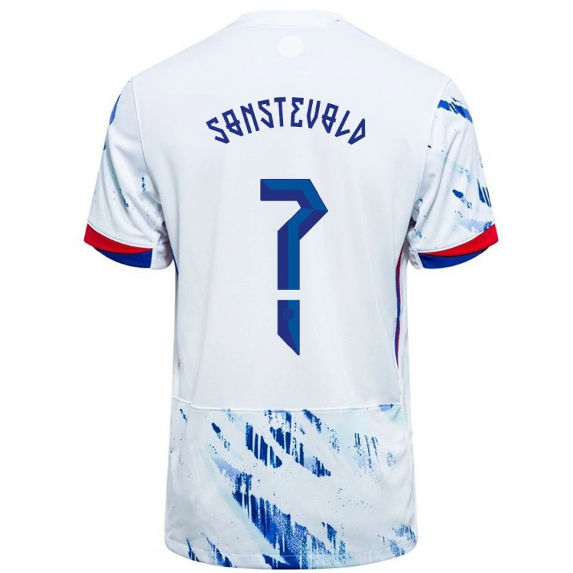 Danxen Kid Norway Anja Sønstevold #0 White Blue Away Jersey 24-26 T-Shirt