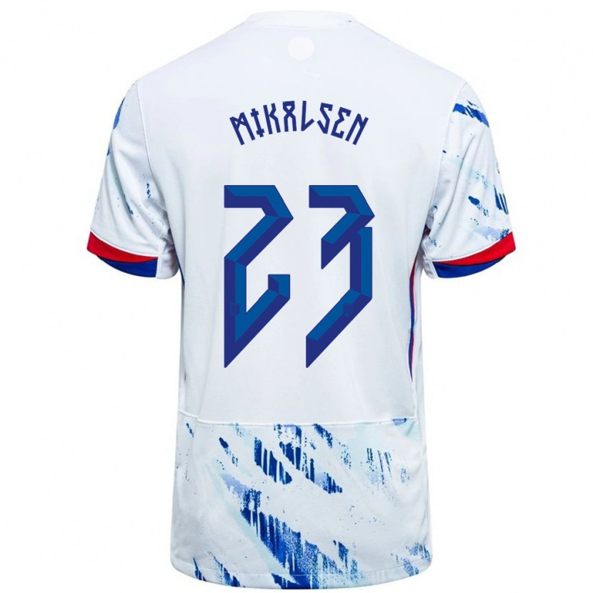 Danxen Kid Norway Aurora Mikalsen #23 White Blue Away Jersey 24-26 T-Shirt