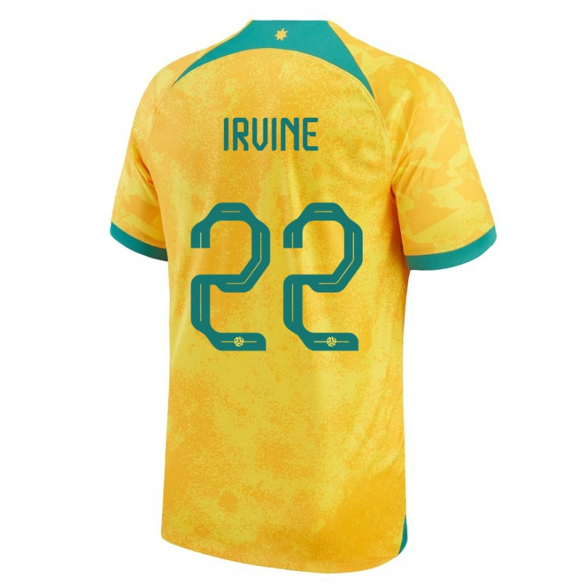 Danxen Men Australia Jackson Irvine #22 Golden Home Jersey 24-26 T-Shirt