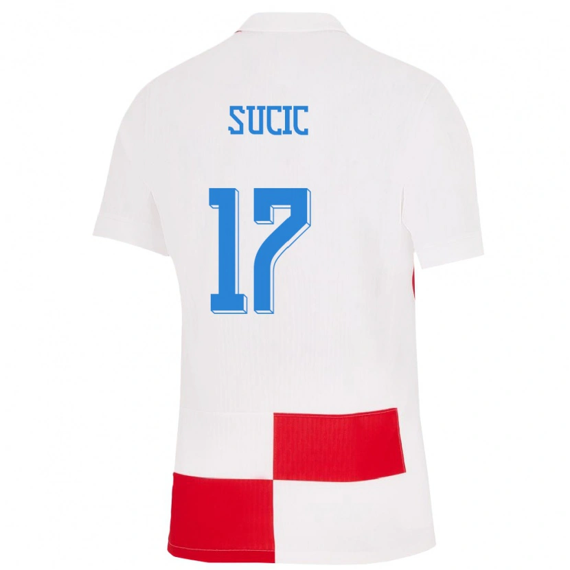 Danxen Men Croatia Petar Sucic #17 White Red Home Jersey 24-26 T-Shirt