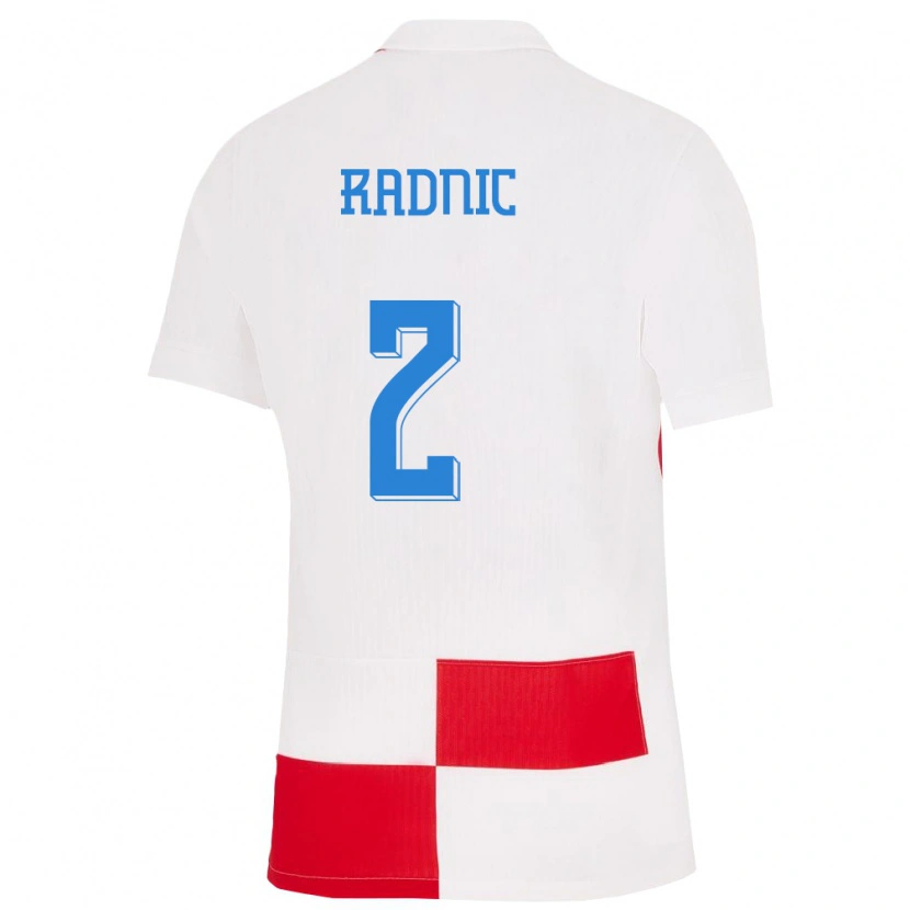 Danxen Men Croatia Nikola Radnic #2 White Red Home Jersey 24-26 T-Shirt