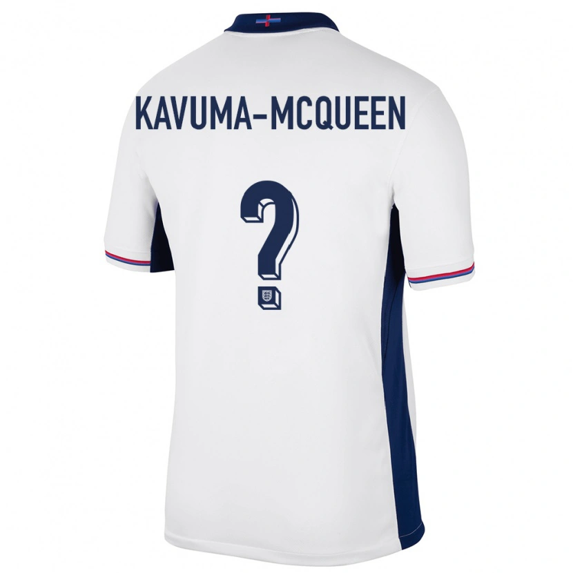 Danxen Men England Ryan Kavuma-Mcqueen #0 White Home Jersey 24-26 T-Shirt