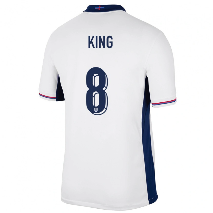 Danxen Men England Joshua King #8 White Home Jersey 24-26 T-Shirt