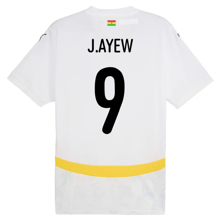 Danxen Men Ghana Jordan Ayew #9 White Home Jersey 24-26 T-Shirt