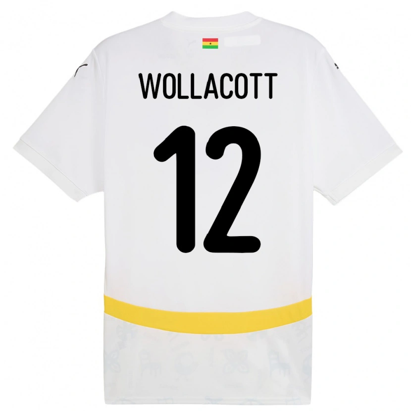 Danxen Men Ghana Joe Wollacott #12 White Home Jersey 24-26 T-Shirt