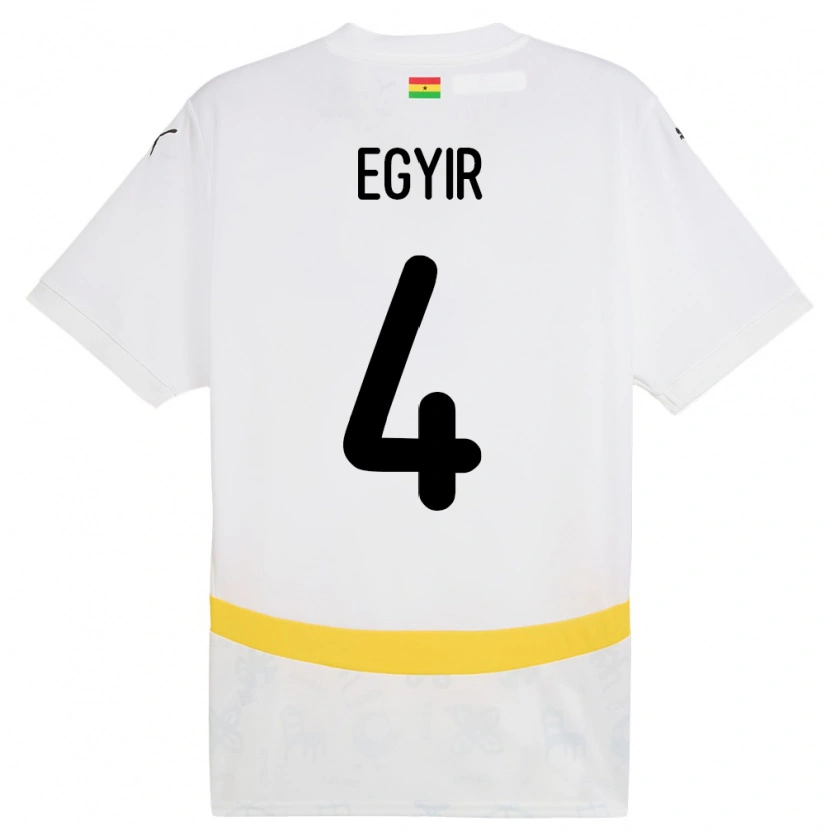 Danxen Men Ghana Janet Egyir #4 White Home Jersey 24-26 T-Shirt