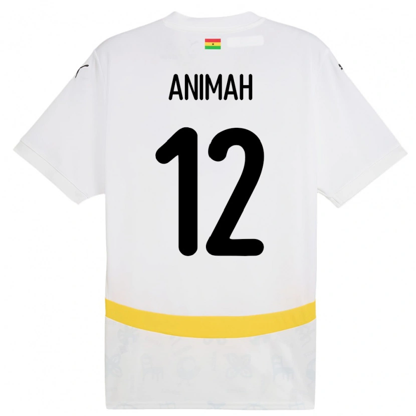 Danxen Men Ghana Grace Animah #12 White Home Jersey 24-26 T-Shirt