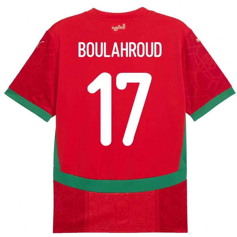 Danxen Men Morocco Charaf Eddine Boulahroud #17 Red Home Jersey 24-26 T-Shirt