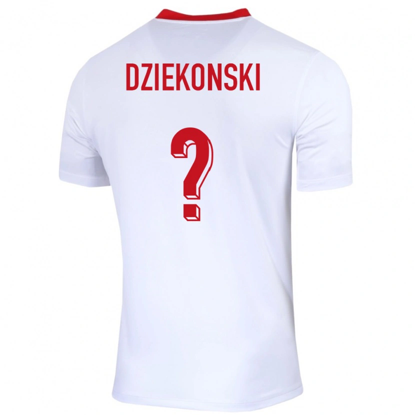 Danxen Men Poland Xavier Dziekonski #0 White Home Jersey 24-26 T-Shirt