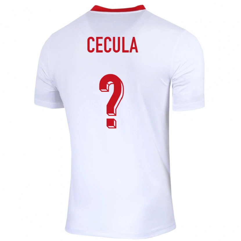 Danxen Men Poland Kacper Cecula #0 White Home Jersey 24-26 T-Shirt