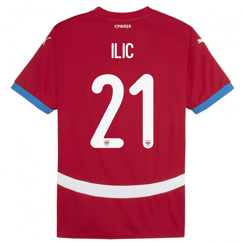 Danxen Men Serbia Veljko Ilic #21 Red Home Jersey 24-26 T-Shirt