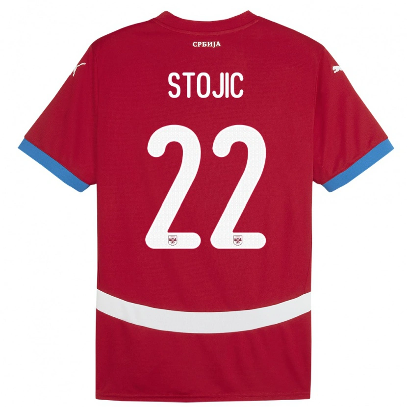 Danxen Men Serbia Nemanja Stojic #22 Red Home Jersey 24-26 T-Shirt