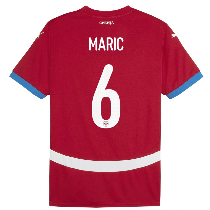 Danxen Men Serbia Andrew Maric #6 Red Home Jersey 24-26 T-Shirt